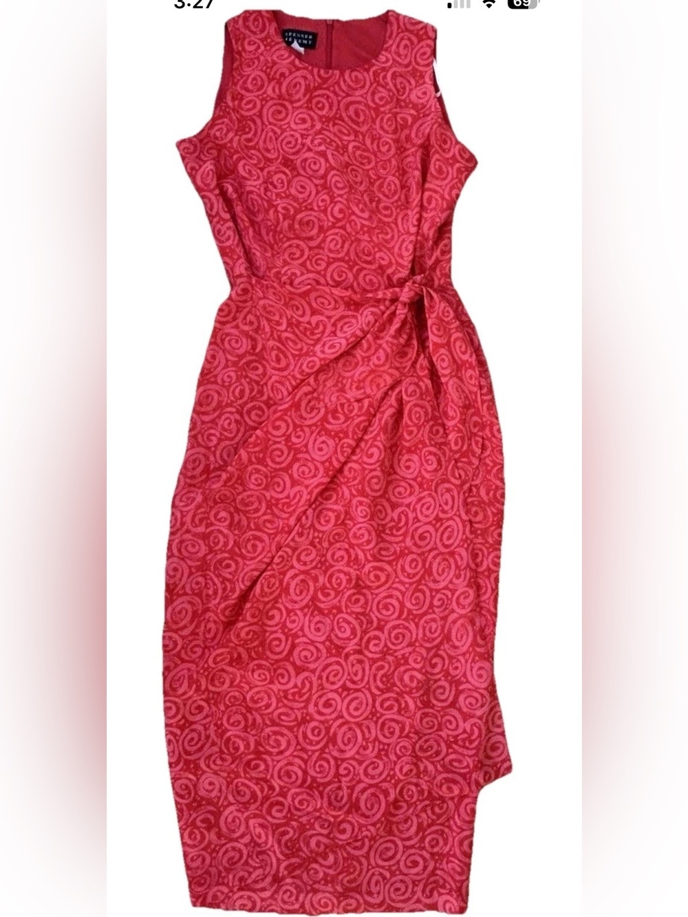 Spenser Jeremy SILK Floral Dress Sleeveless Womens 12 Faux Wrap Maxi Long READ